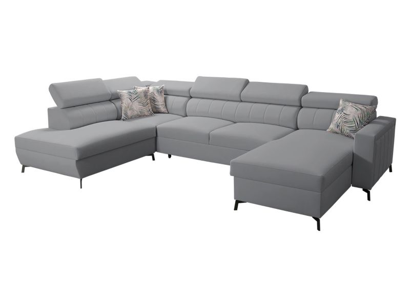 Narożnik MIRJAN 24 Baltico VI prawy gołębi szary/wzór w liście 1 szt.