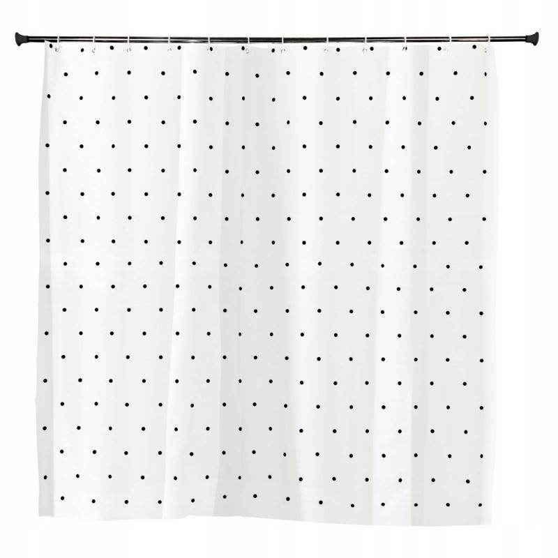 Zasłona prysznicowe Sepio biała w kropki PEVA 1 szt.