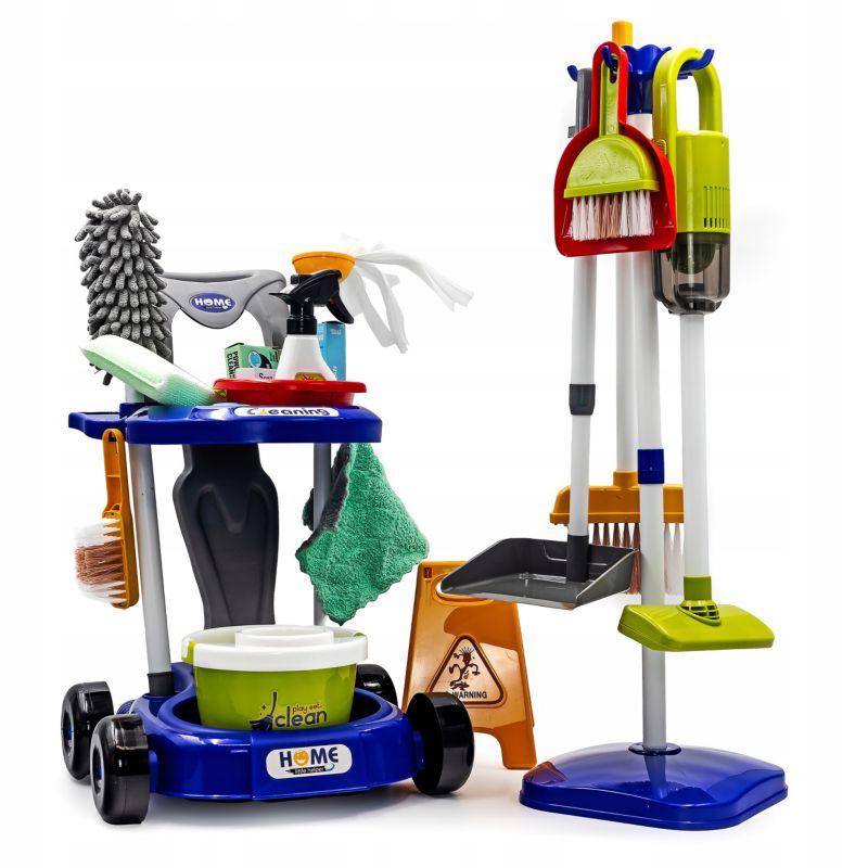 Zestaw do sprzątania dla dzieci Sapphire SK-139 29w1 DUŻY WÓZEK odkurzacz MOP wiaderko XXL 1kpl