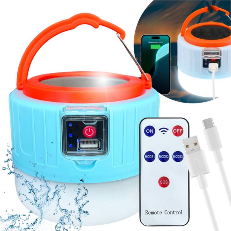 Lampa Solarna Turystyczna Kempingowa 2w1 Blixtar B-S-LANTERN-2in1 Powerbank 1 szt.