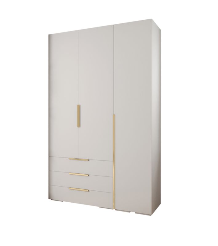 Garderoba wysoka do przedpokoju Abiks INOVA 1 Z17 biały+złoty 1szt.