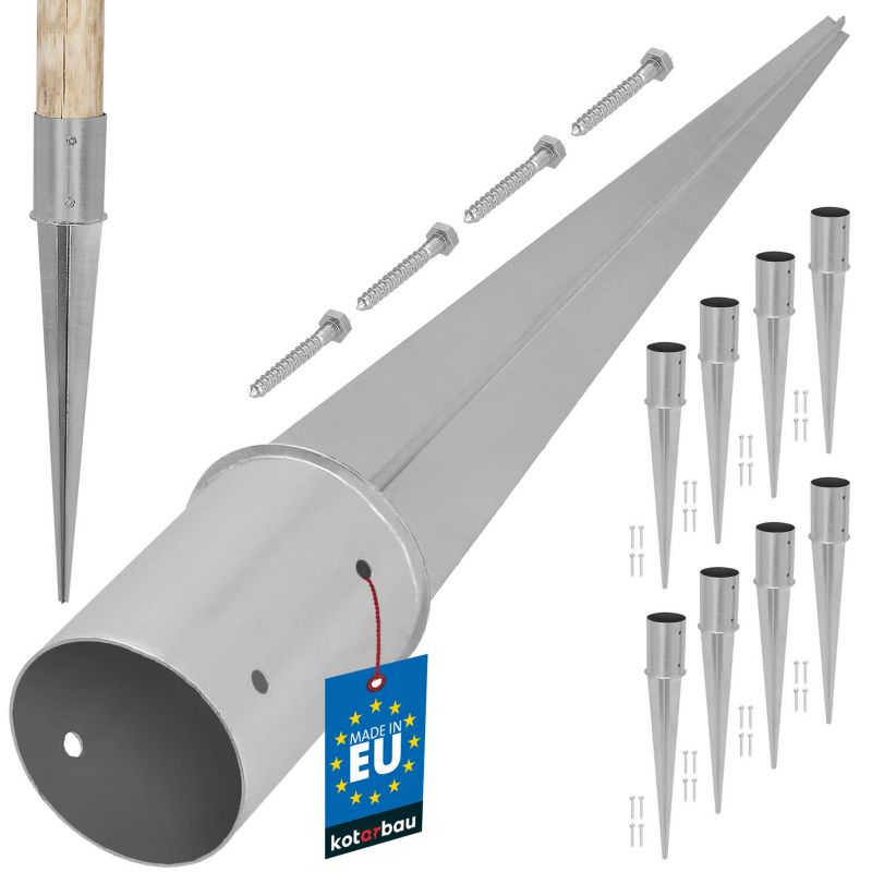 Podstawa słupa KOTARBAU okrągła wbijana 100 mm 8 szt.