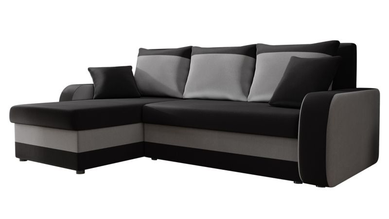 Narożnik MIRJAN 24 rozkładany Kris Lux czarny plusz/stalowy szary 1 szt.