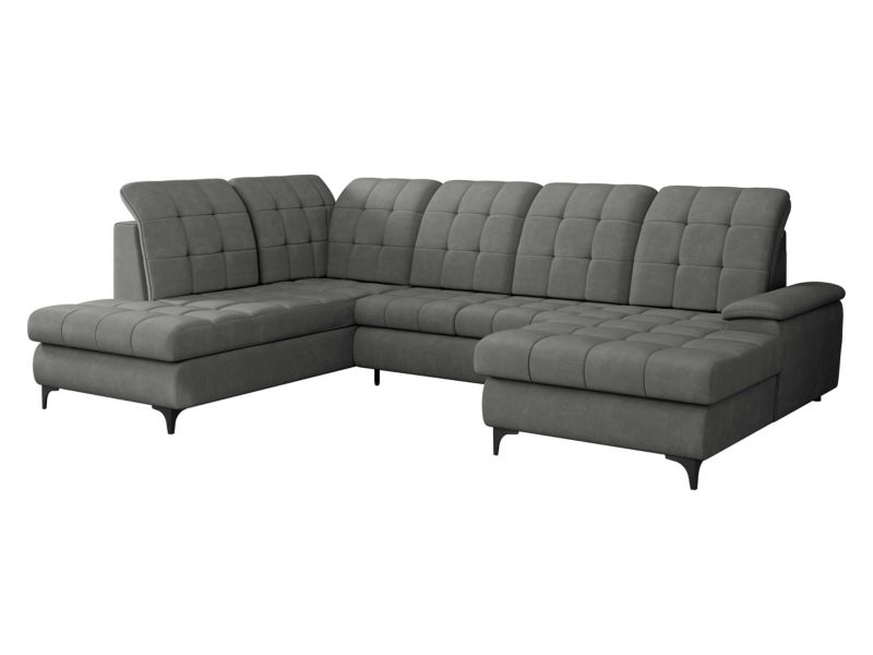 Narożnik MIRJAN 24 z funkcją spania Enzo prawy plusz stalowy szary 1 szt.