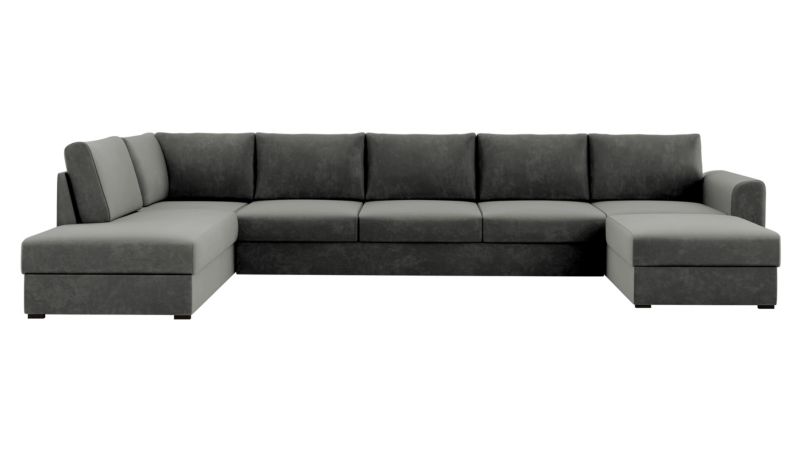 Narożnik MIRJAN 24 z funkcją spania Wilma Large lewy platynowy szary 1 szt.