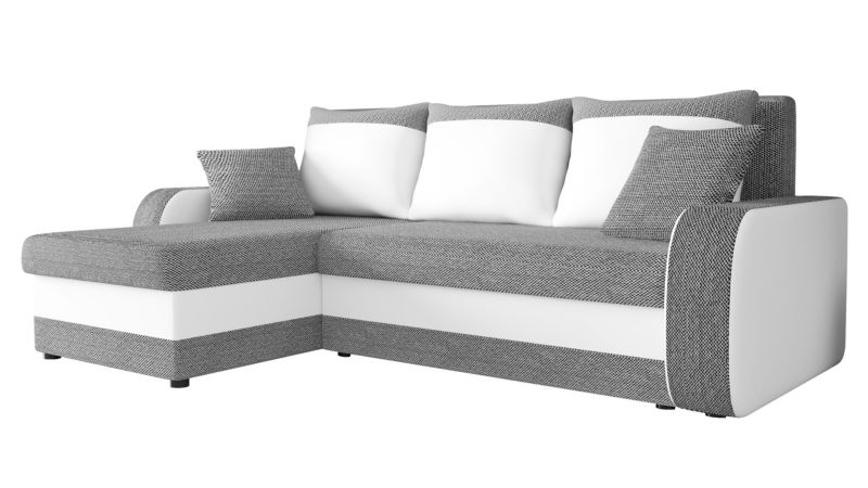 Narożnik MIRJAN 24 rozkładany Kris Lux szary/biała ekoskóra 1 szt.