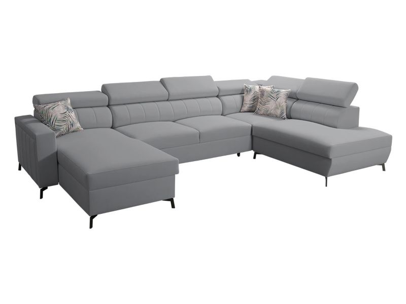 Narożnik MIRJAN 24 Baltico VI lewy gołębi szary/wzór w liście 1 szt.