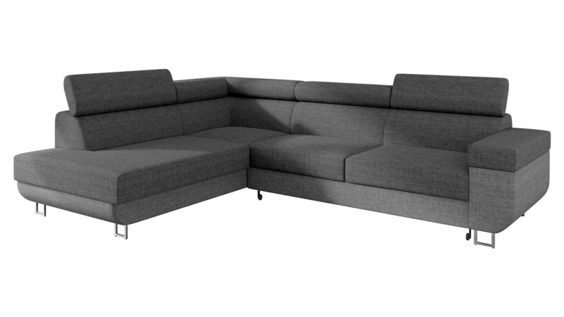 Narożnik MIRJAN 24 z regulowanymi zagłówkami Fonti lewy szary/grafitowy 1 szt.