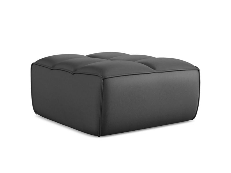 Pufa LaMiaSofa BELLUNO ze skóry syntetycznej 80x93 cm szary 1 szt.