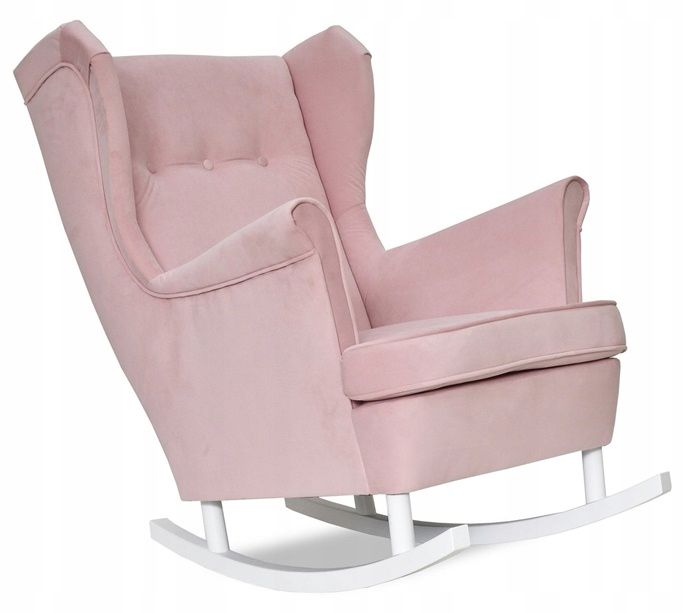 Fotel uszak do salonu bujany Family Meble ARI pudrowy róż 1szt
