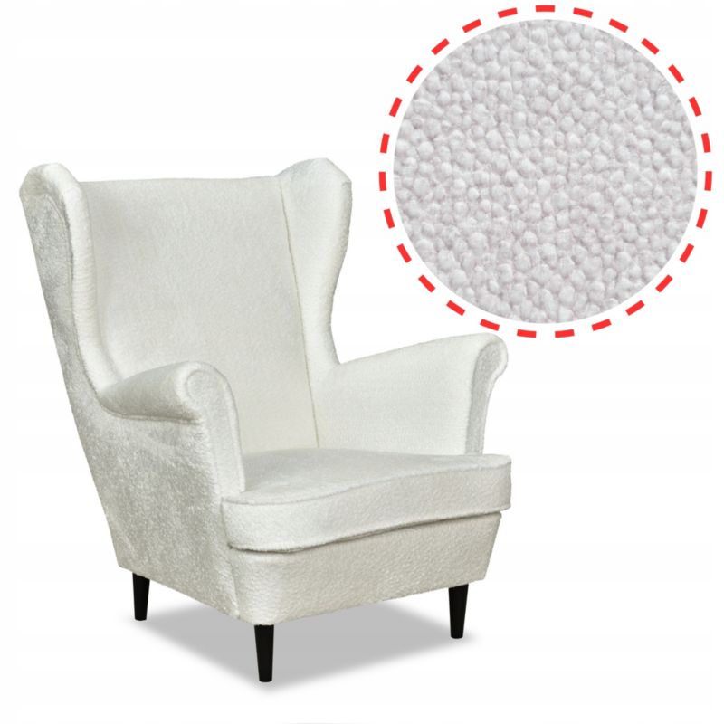 Fotel uszak do salonu Family Meble Bella biały 1szt