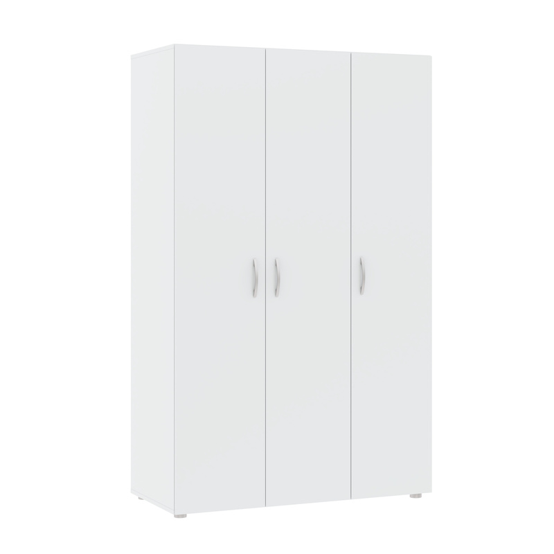 Biała szafa modułowa 110 cm trzydrzwiowa z drążkiem do sypialni BARENA