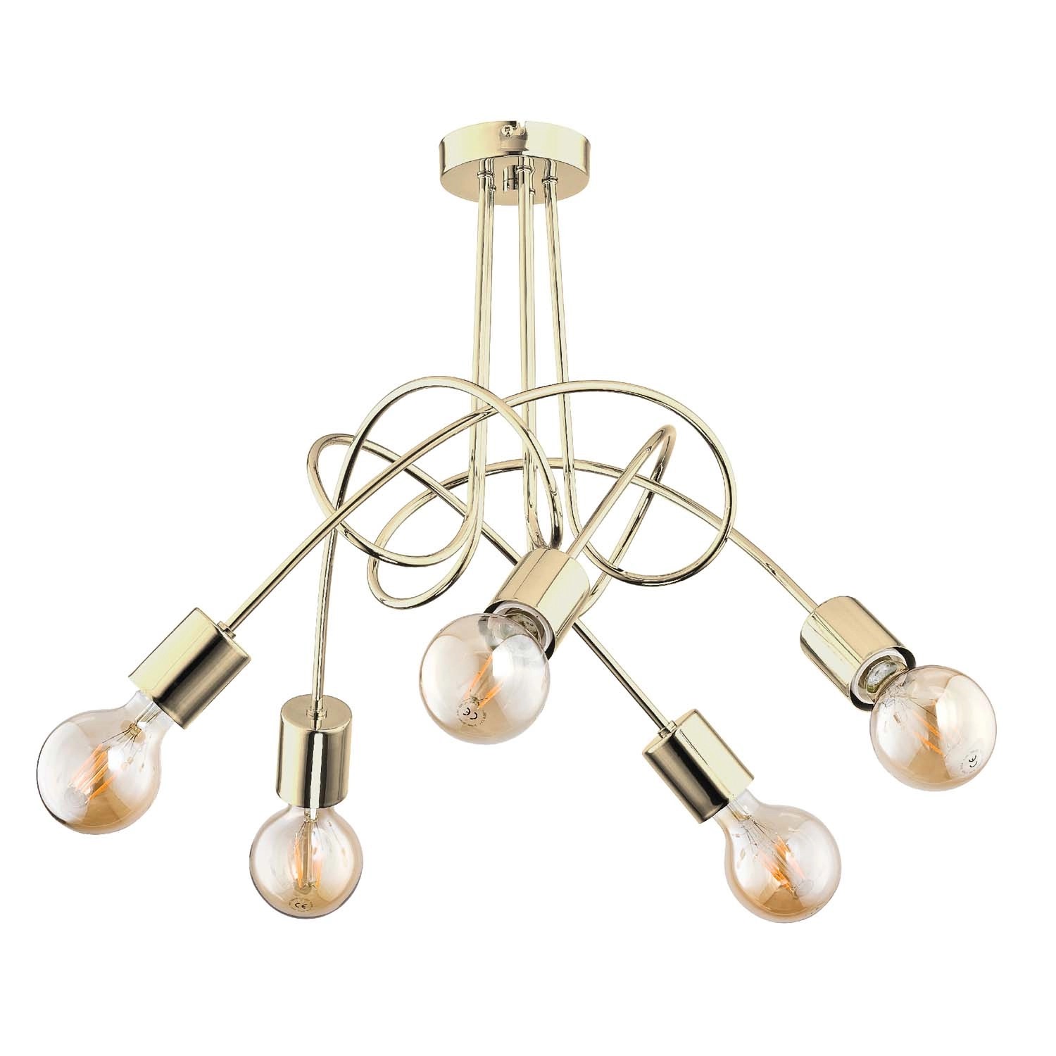 Alfa Lampa wisząca TANGO złota 5xE27