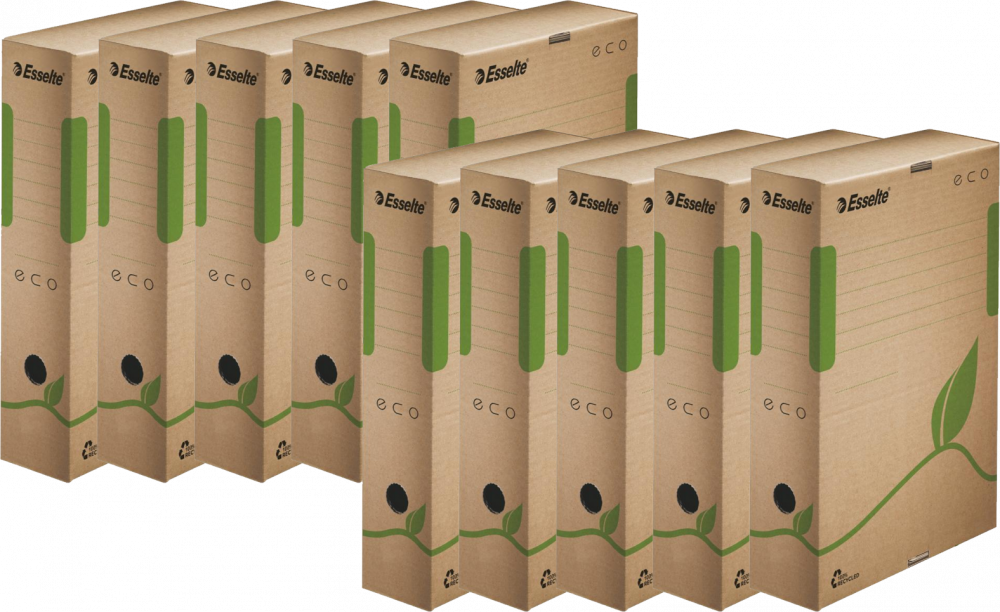 10x pudło archiwizacyjne Esselte Eco, do luźnych dokumentów, 80mm, brązowy