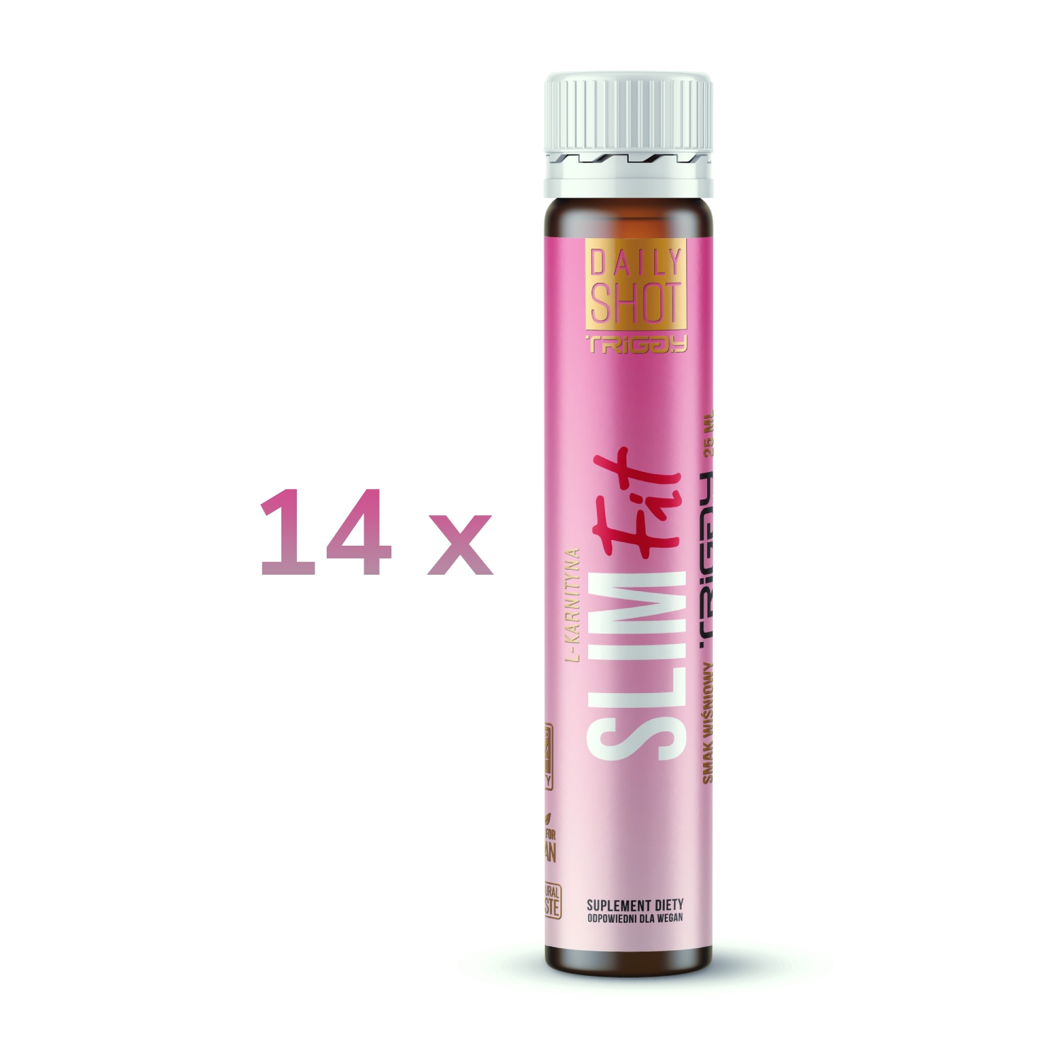Zestaw: 14 x triggy daily shot slim fit, smak wiśniowy, 25 ml