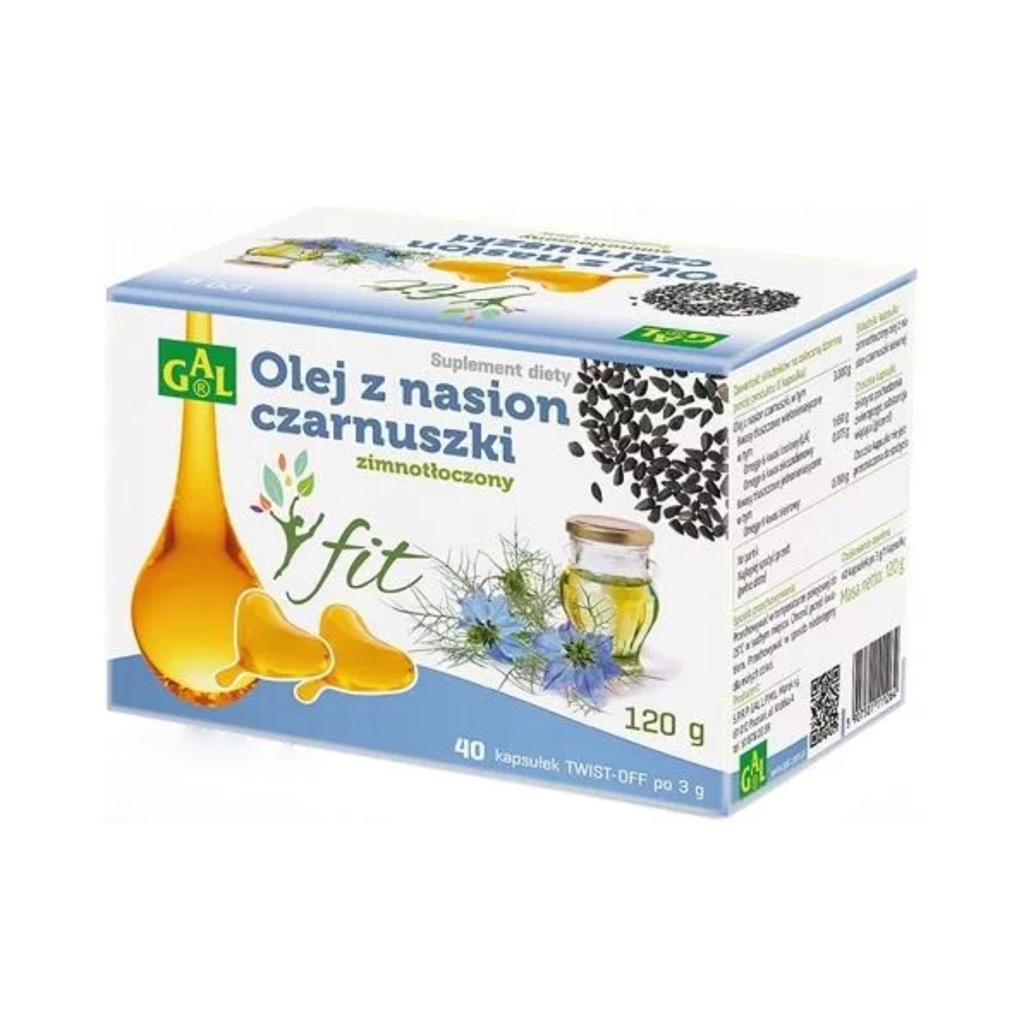 Gal zimnotłoczony olej z nasion czarnuszki fit, 40 kapsułek