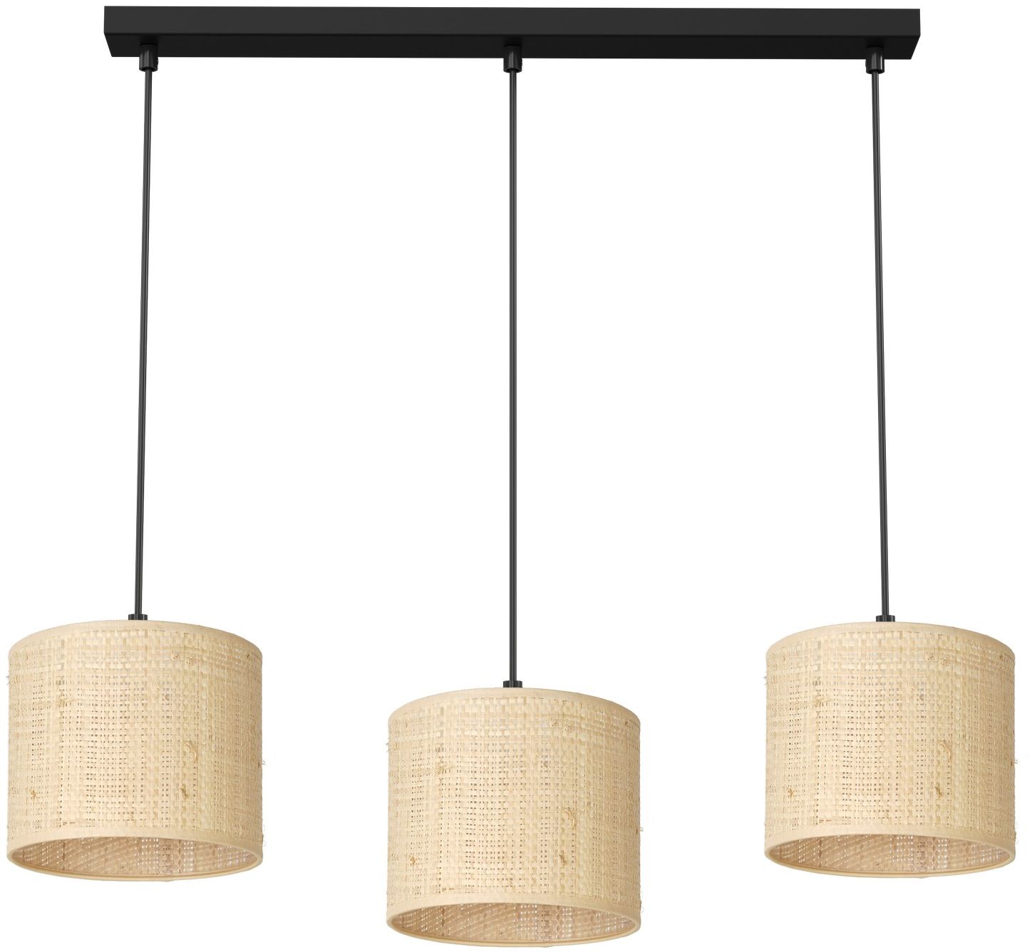 Luminex Rattan lampa wisząca 3x60W rattan/czarny 5281