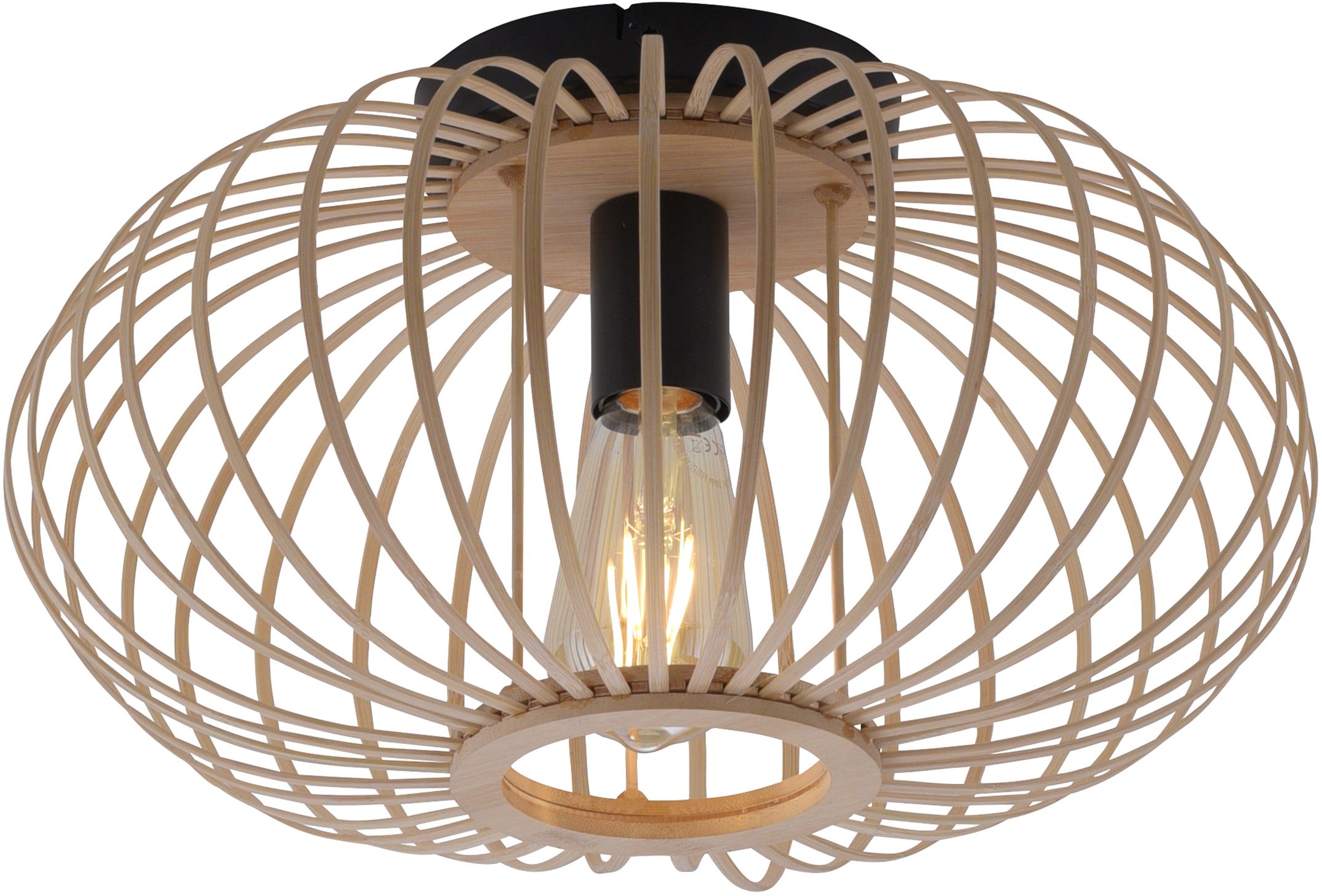 Just Light Racoon lampa podsufitowa 1x40 W czarna-drewno 11410-79