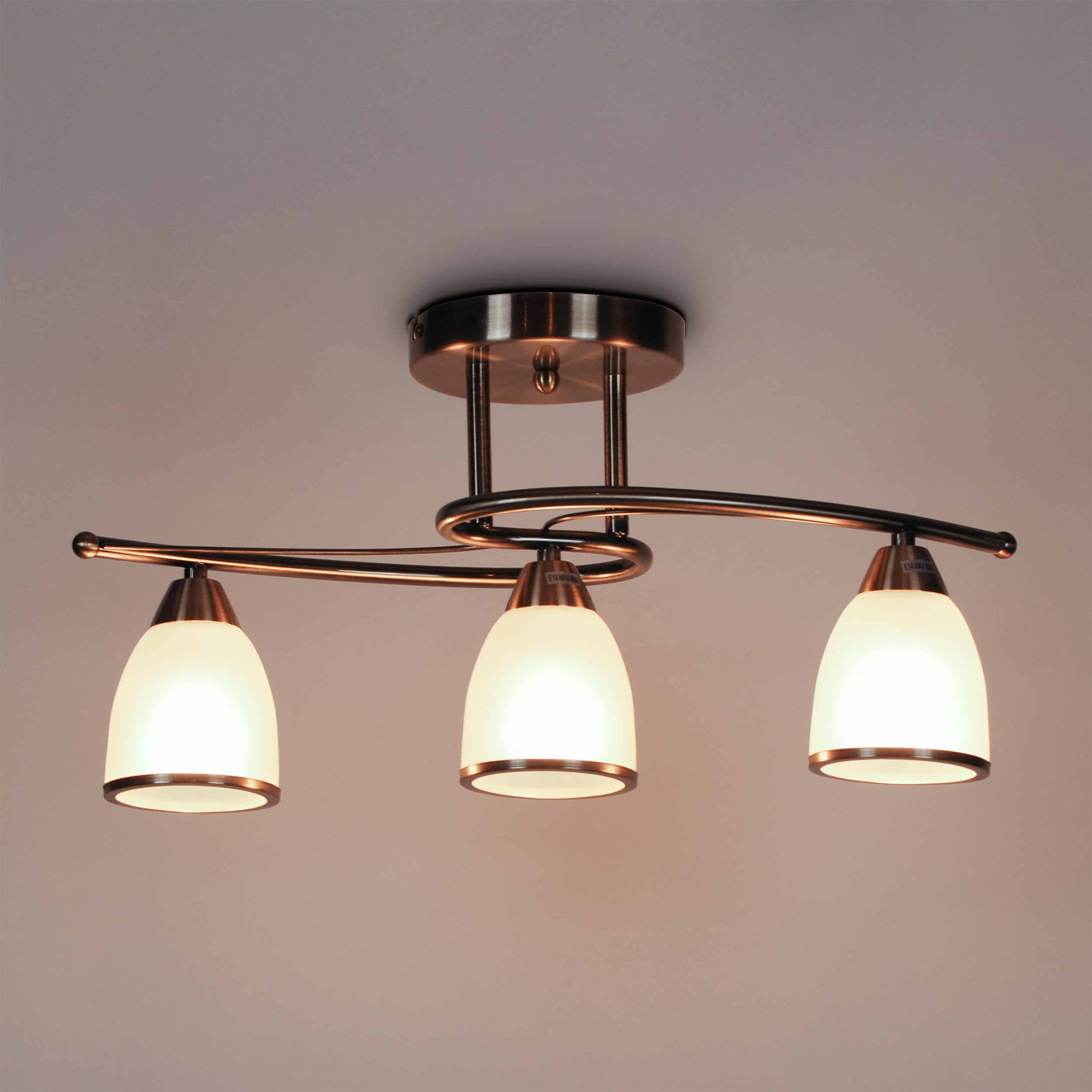 Kaja Samira lampa podsufitowa 3x40W patyna/szkło białe K-JSL-8090/3AB - Wysyłka w 24h