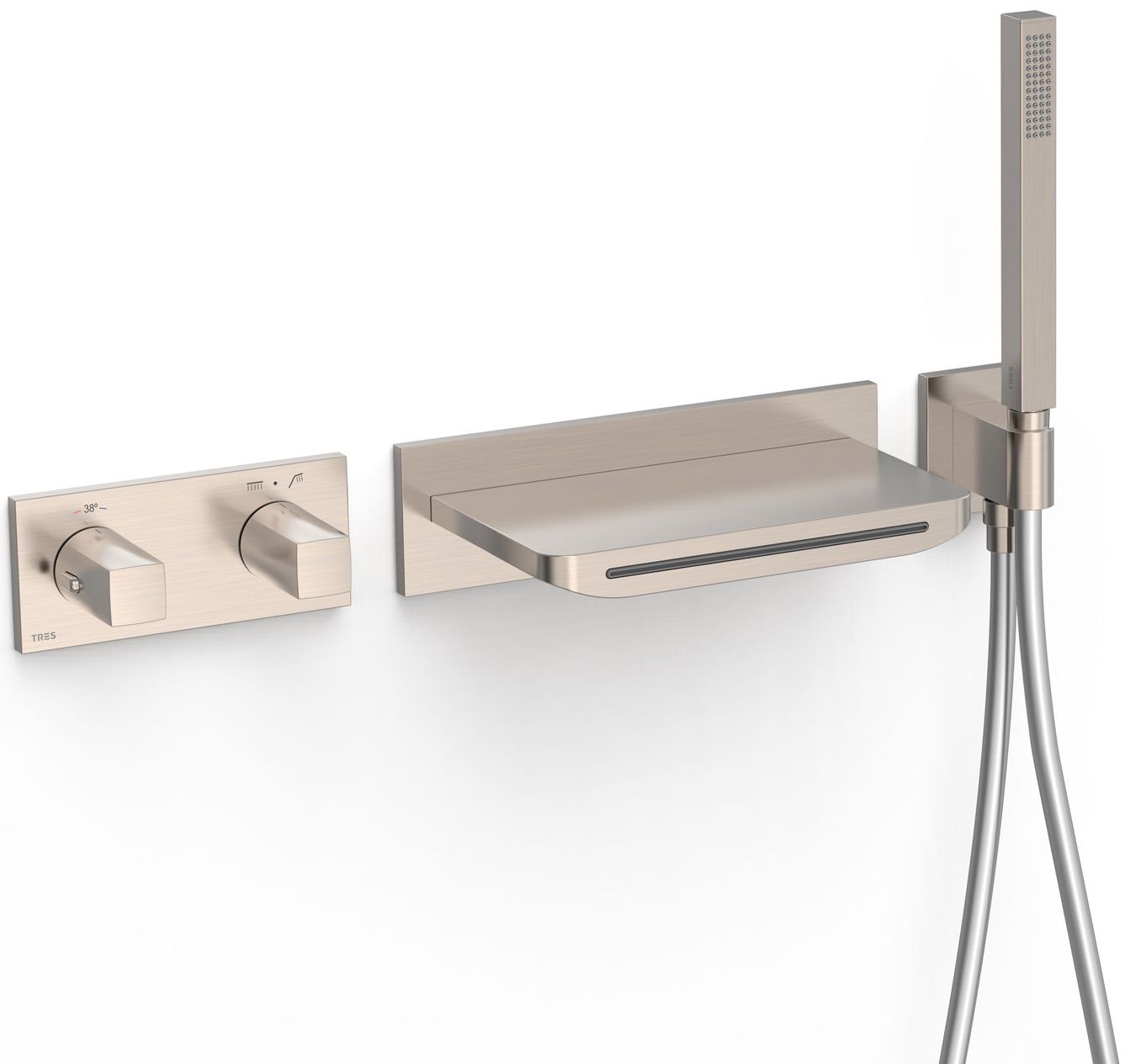 Tres B-System bateria wannowo-prysznicowa podtynkowa termostatyczna stal 30725207AC