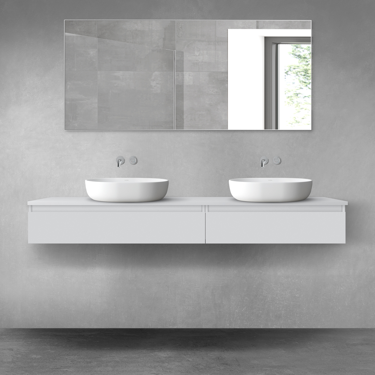 Oltens Vernal zestaw mebli łazienkowych 180 cm z blatem szary mat 68555700 - Wysyłka w 24h