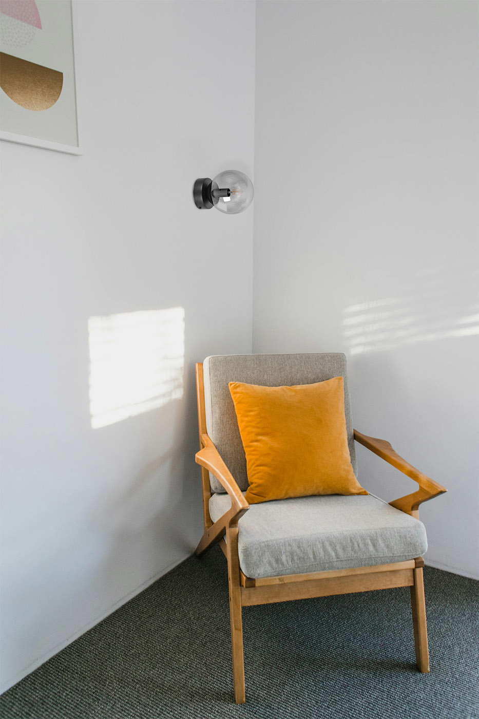 Kaja Megan lampa podsufitowa 1x10 W czarna-grafitowa K-5363