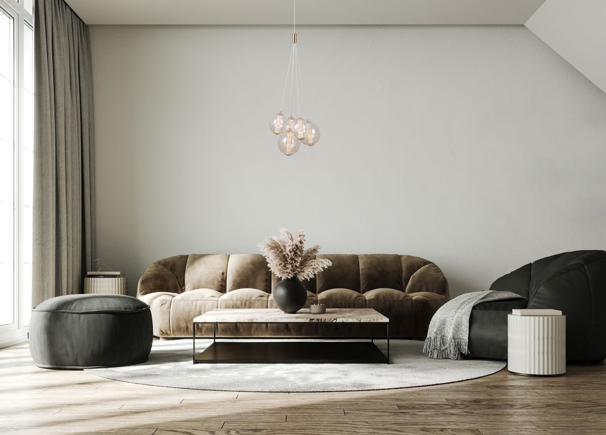 Italux Butero lampa wisząca 5x4 W złota-bursztynowa PND-34359-5-HBR-AMB