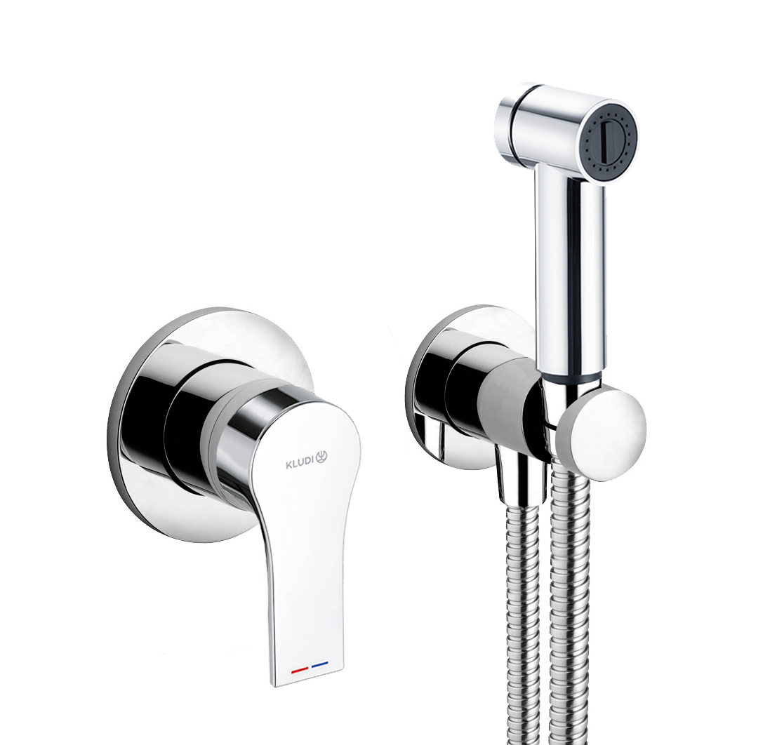 Kludi Zenta SL bateria bidetowa z zestawem prysznicowym podtynkowa chrom 489980565