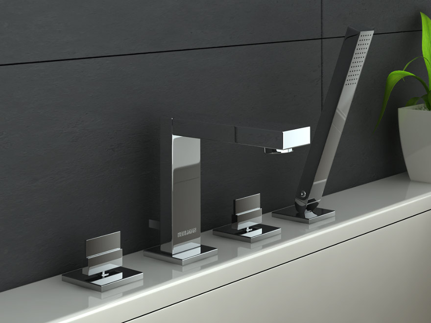 Kohlman Excelent bateria wannowo-prysznicowa 4-otworowa chrom QB240H