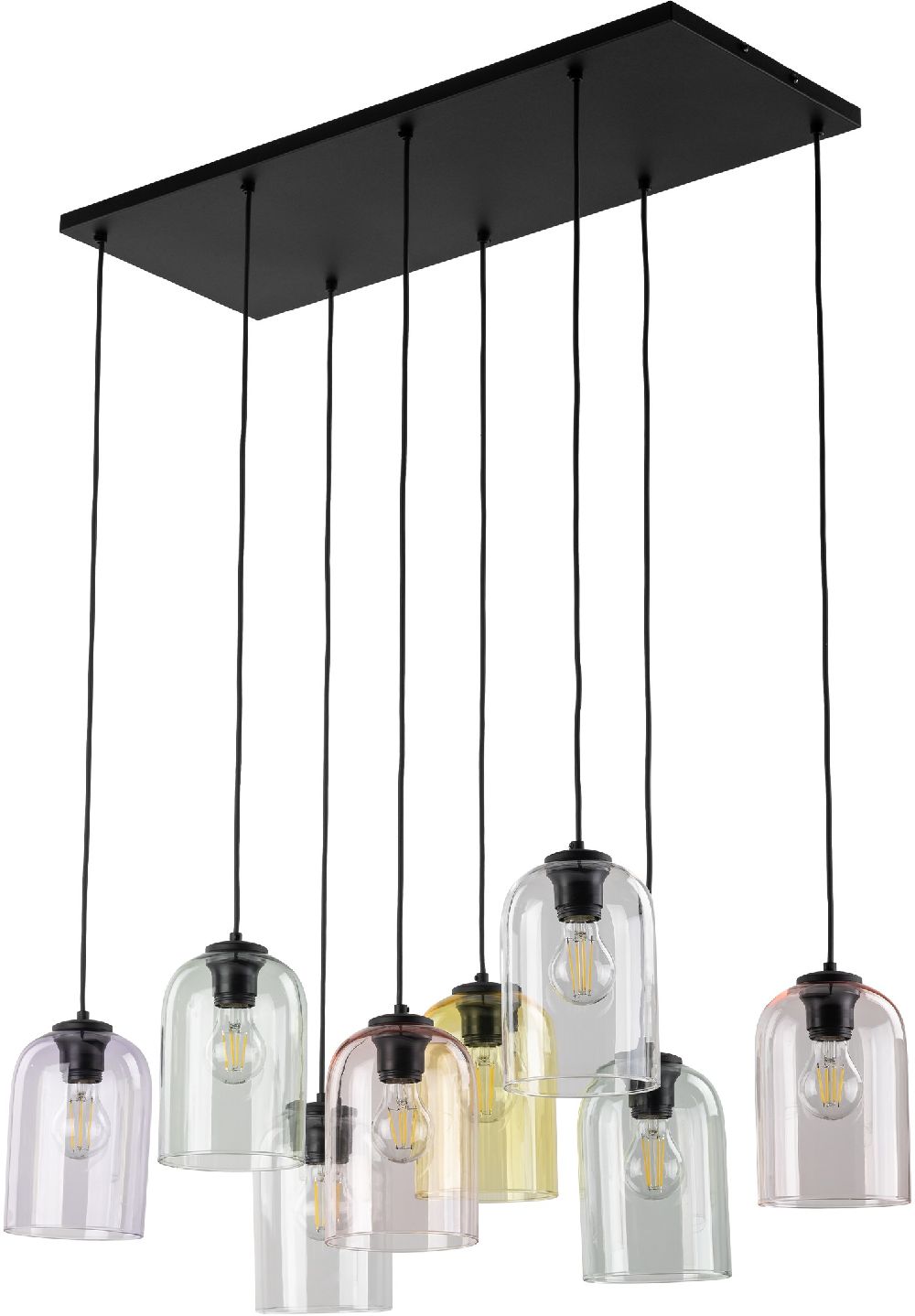 TK Lighting Molly lampa wisząca 8x15 W czarna 10303