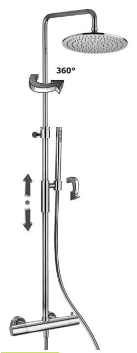 Paffoni Light kolumna prysznicowa termostatyczna chrom ZCOL646CR - Wysyłka w 24h