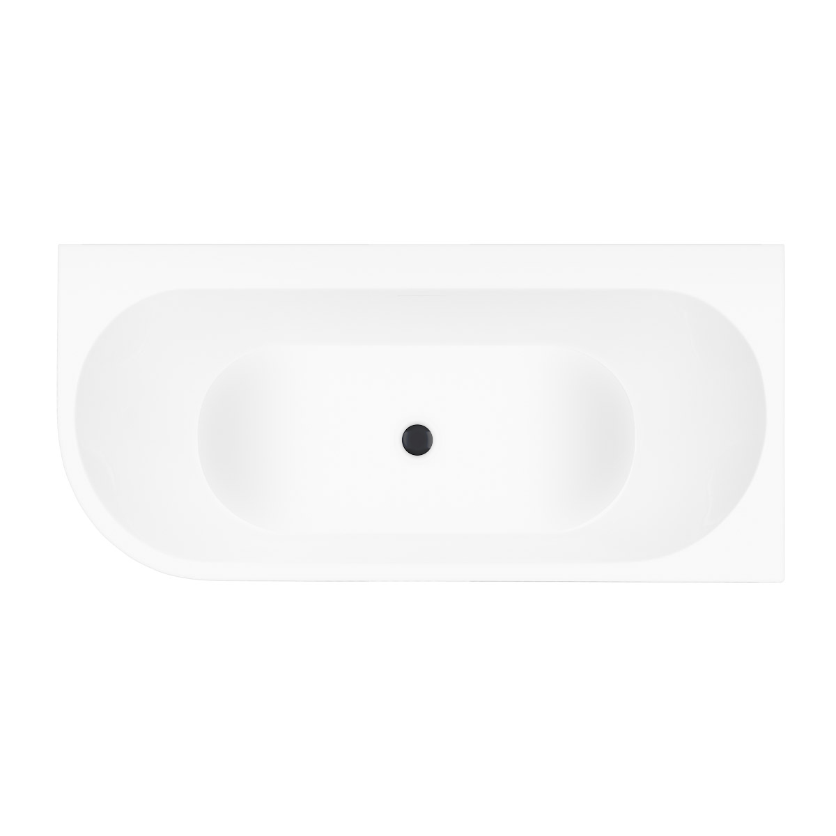 Zestaw Oltens Hulda wanna narożna 170x80 cm prostokątna z pokrywą korka biały połysk/czarny mat (11004000, 09002300) - Wysyłka w 24h