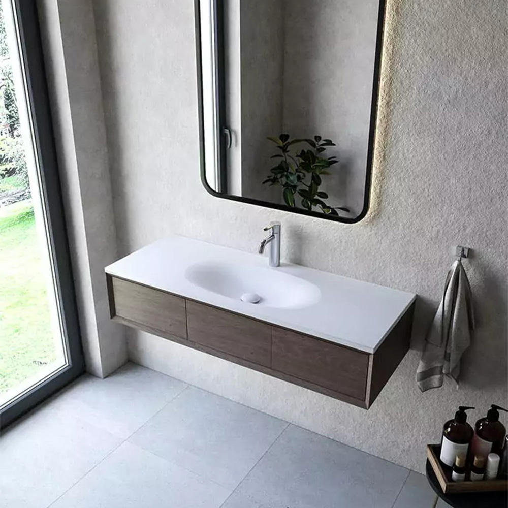 Cristalstone Armonico umywalka 130x45 cm prostokątna wpuszczana-z blatem biała U1300-MCOTG