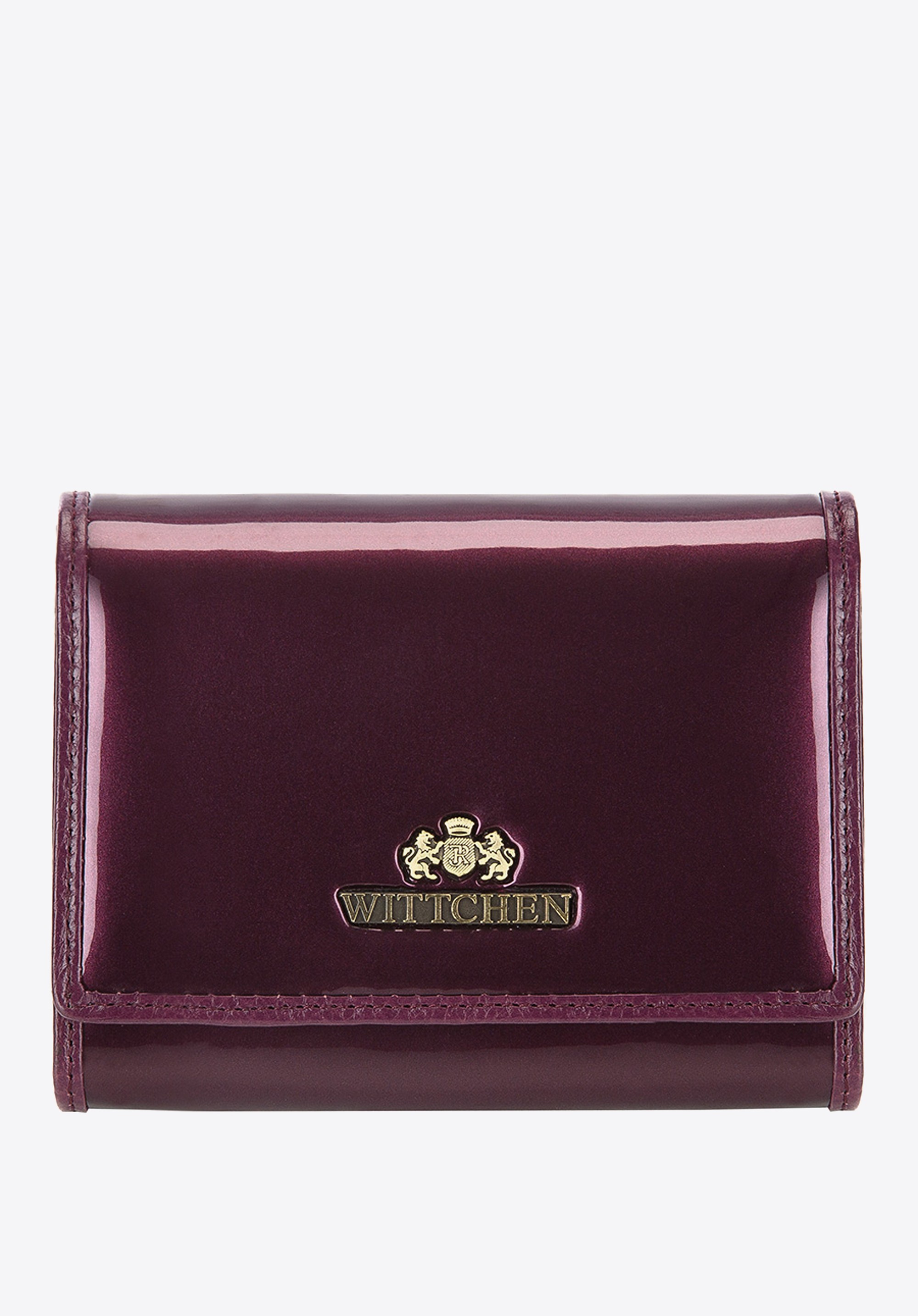 Damski portfel ze skóry lakierowany średni