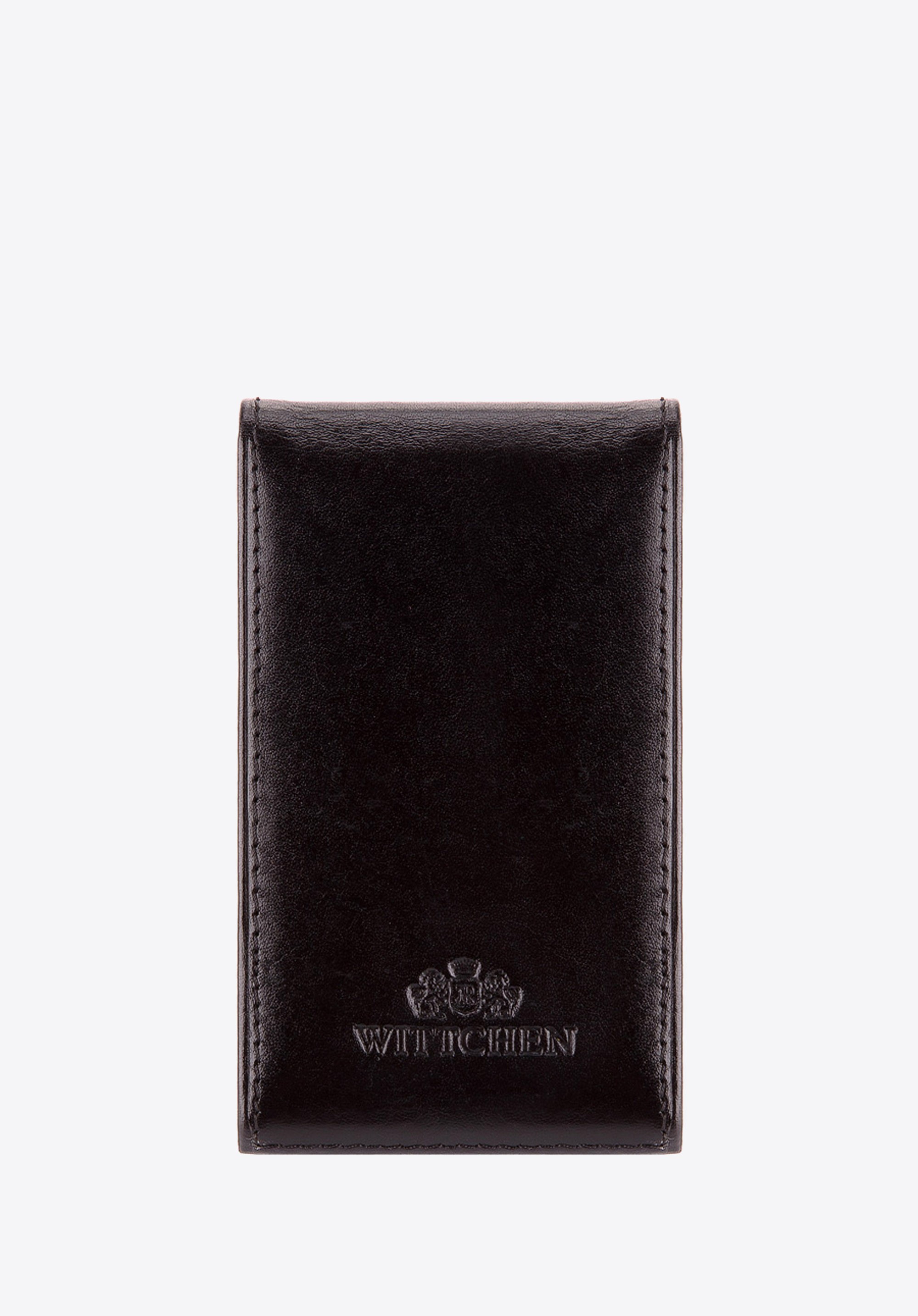 Etui na wizytówki ze skóry twarde czarne