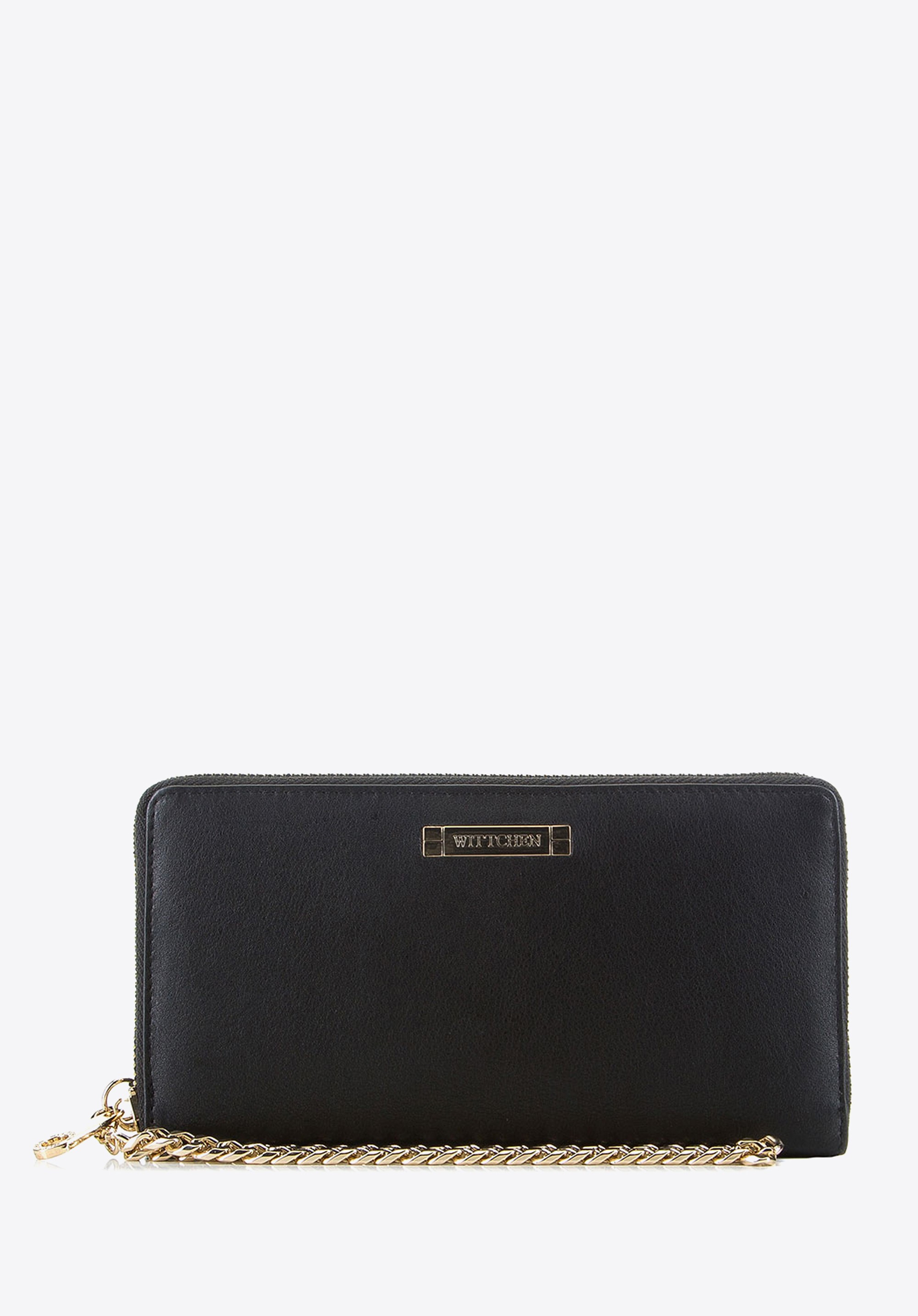Damski portfel skórzany z łańcuszkiem