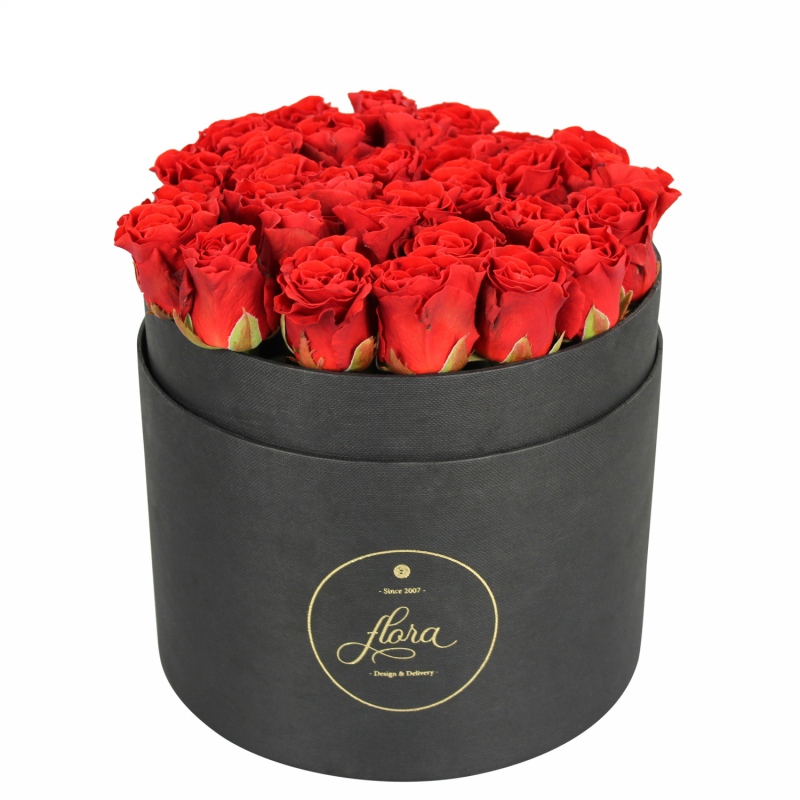 FlowerBox - czerwone róże w czarnym pudełku - Poczta bukietowa - Kwiaciarnia internetowa - E-Kwiaty