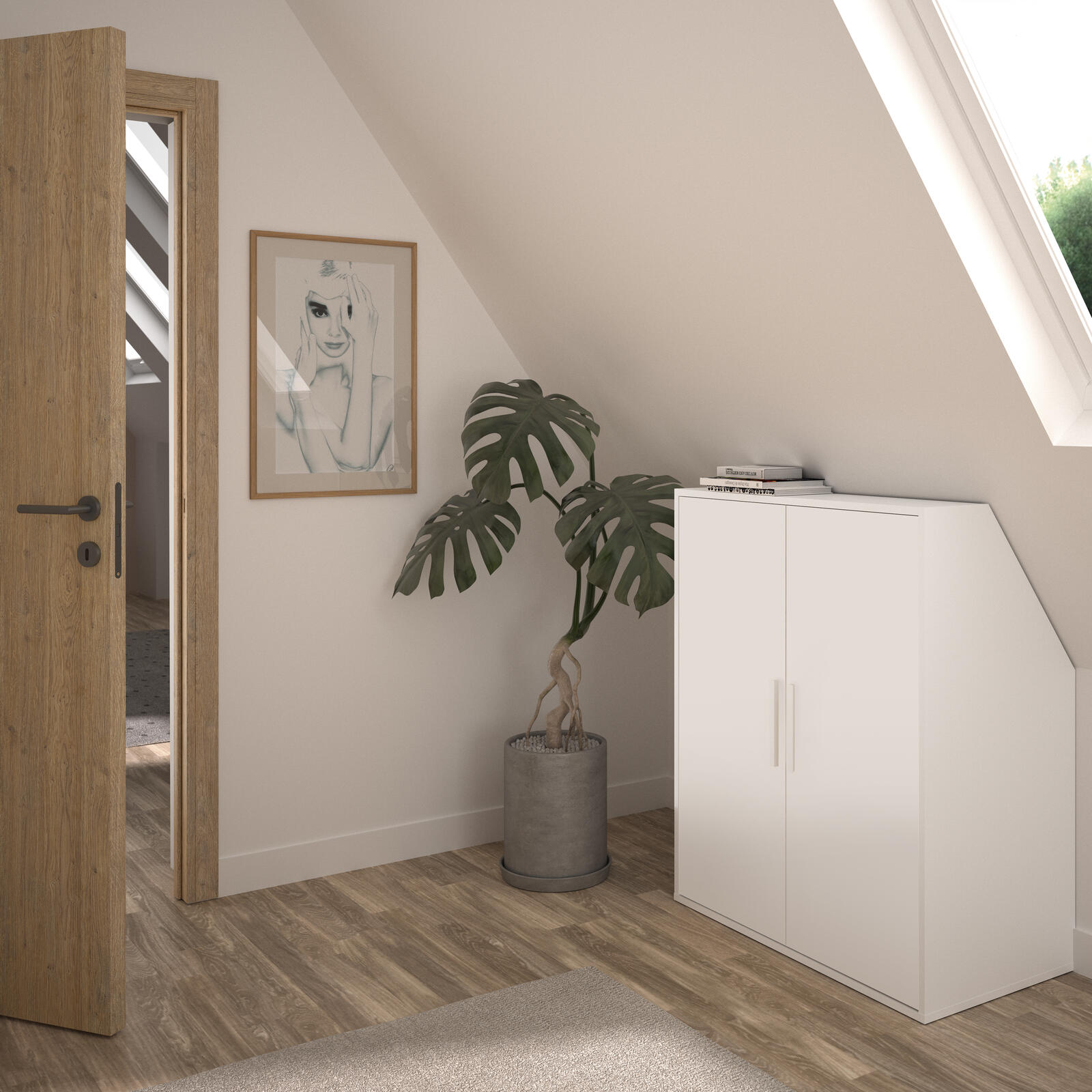 Komoda pod sufit podwieszany Under large white