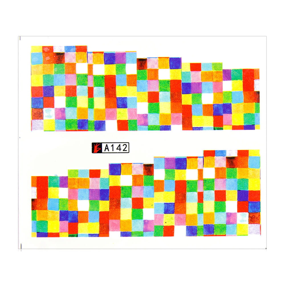 Naklejki wodne do paznokci arkusz 6,5 x 5,5 cm na 10 palców Nr a142