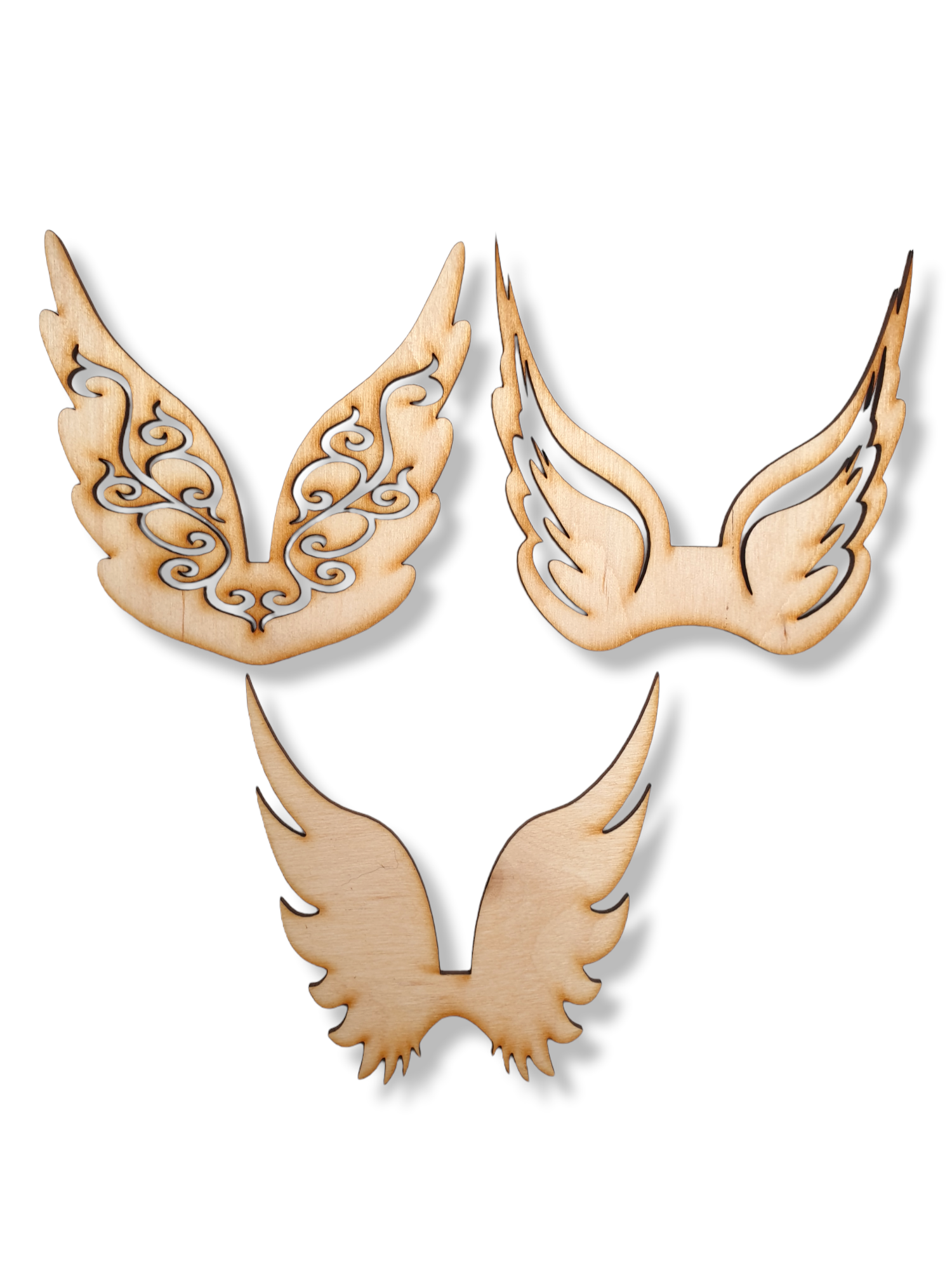 Skrzydła anioła drewniane skrzydełka scrapki do makramy DIY anioł dekor 10 cm wzory