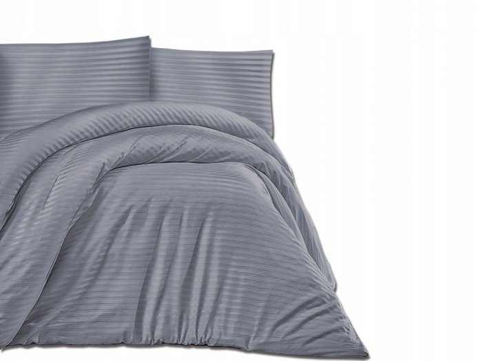 Pościel satynowa DARYMEX kolekcja Exclusive 160x200 + 2x70x80 wz. CIZGILI ANTHRACITE