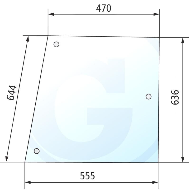 Szyba boczna lewa CASE 644 1246 1255 3223775R1