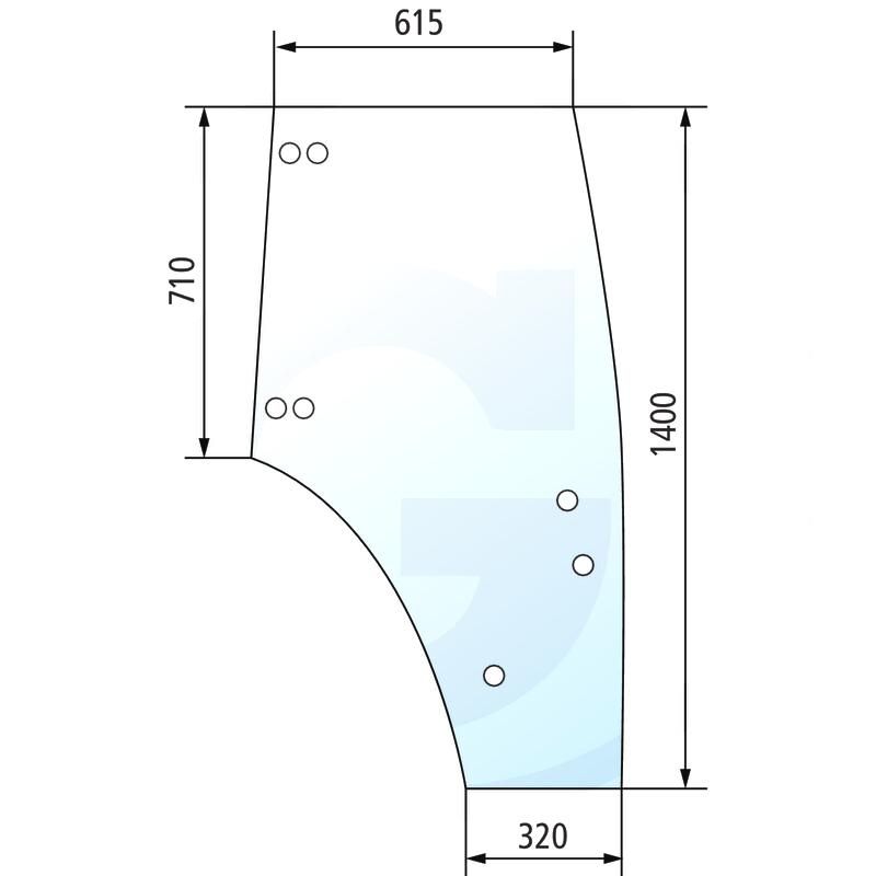 Szyba drzwi prawa Fendt 206S 209S 222812030050