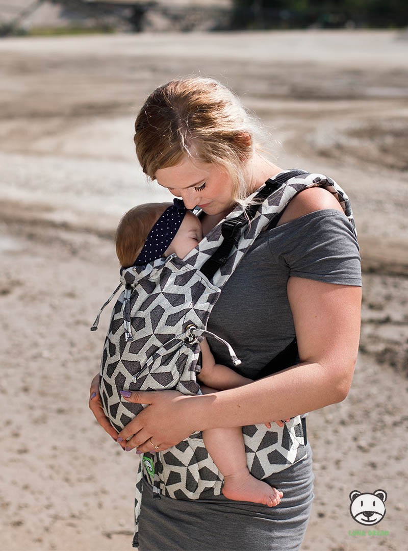 Nosidełko regulowane Multi Size: Mitsu Black - 100% bawełna, splot żakardkowy