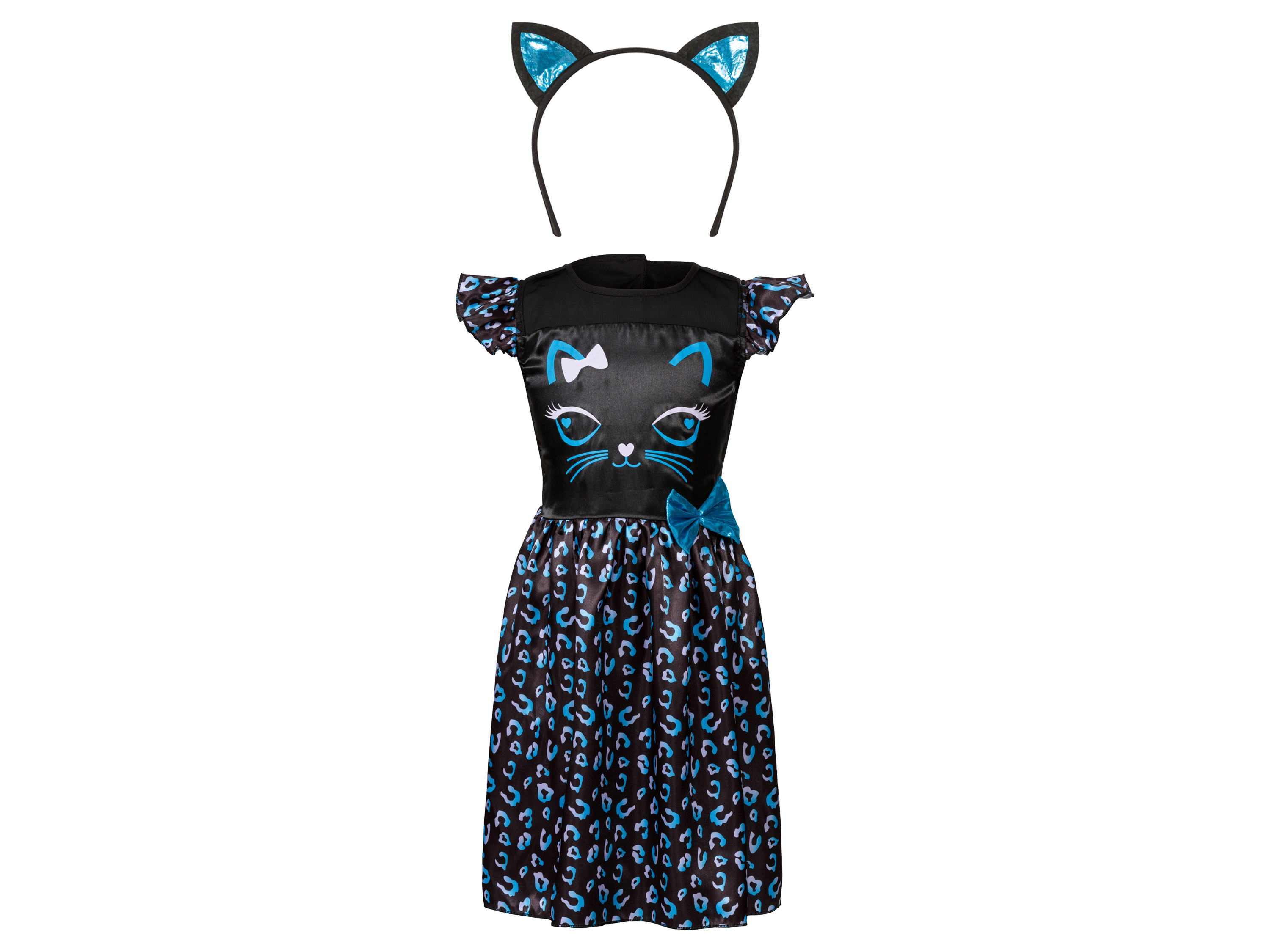 Strój karnawałowy dziewczęcy, 2-częściowy Kot, 134/140