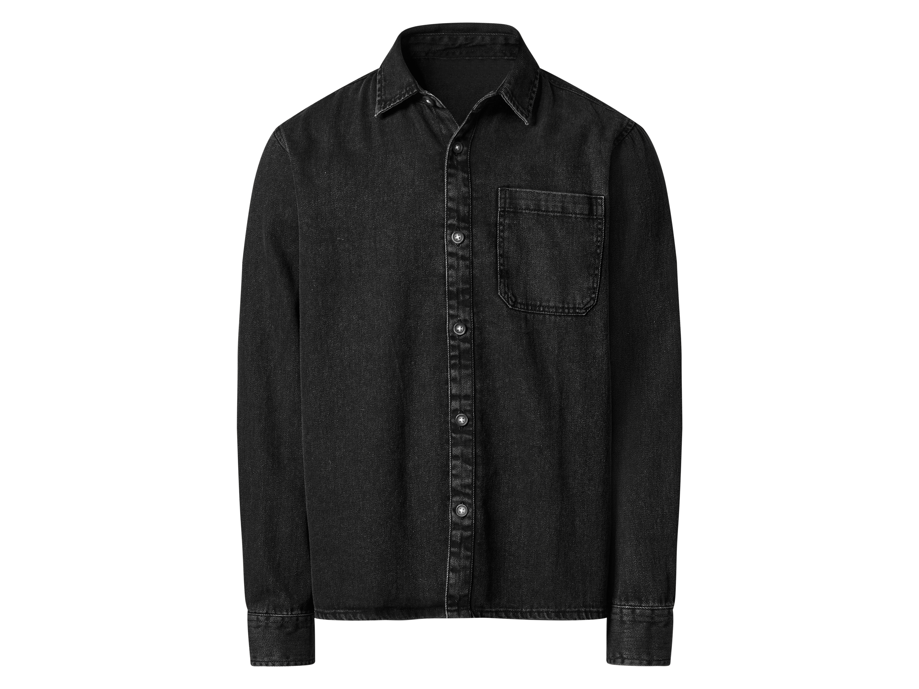 esmara Men Koszula jeansowa męska z bawełny Czarny, XL 43/44