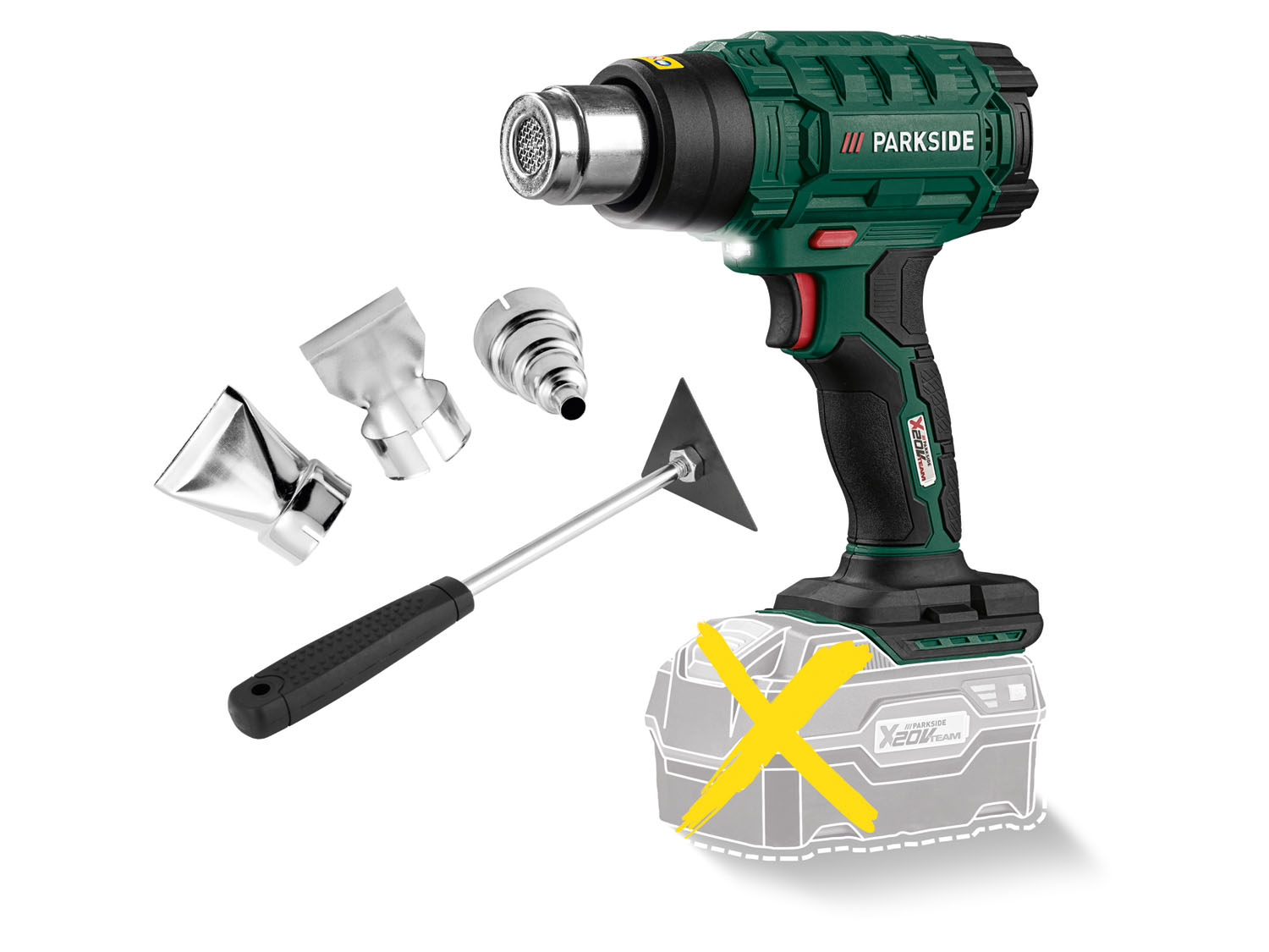 Parkside Akumulatorowa opalarka 20 V, Phlga 20-Li B1 bez akumulatora i ładowarki