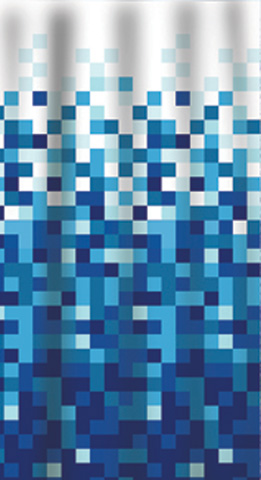 Darmowa Dostawa - Zasłona prysznicowa 200x180 cm biała-niebieska Duschy 62736