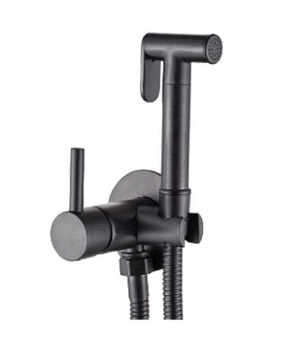 Darmowa Dostawa - Bateria bidetowa z zestawem prysznicowym podtynkowa czarna Invena BP00B04