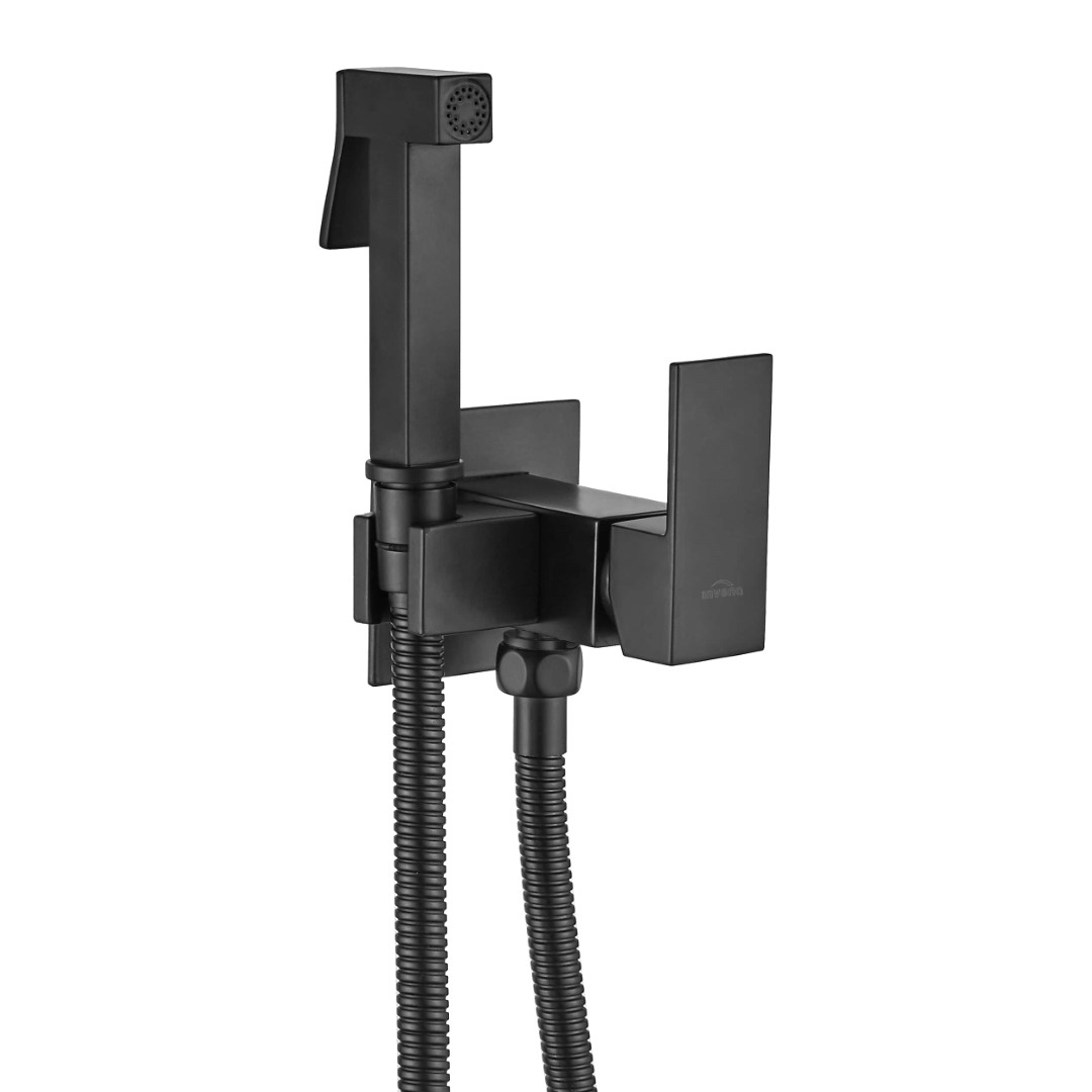 Darmowa Dostawa - Bateria bidetowa z zestawem prysznicowym podtynkowa czarna Invena BPK0B04